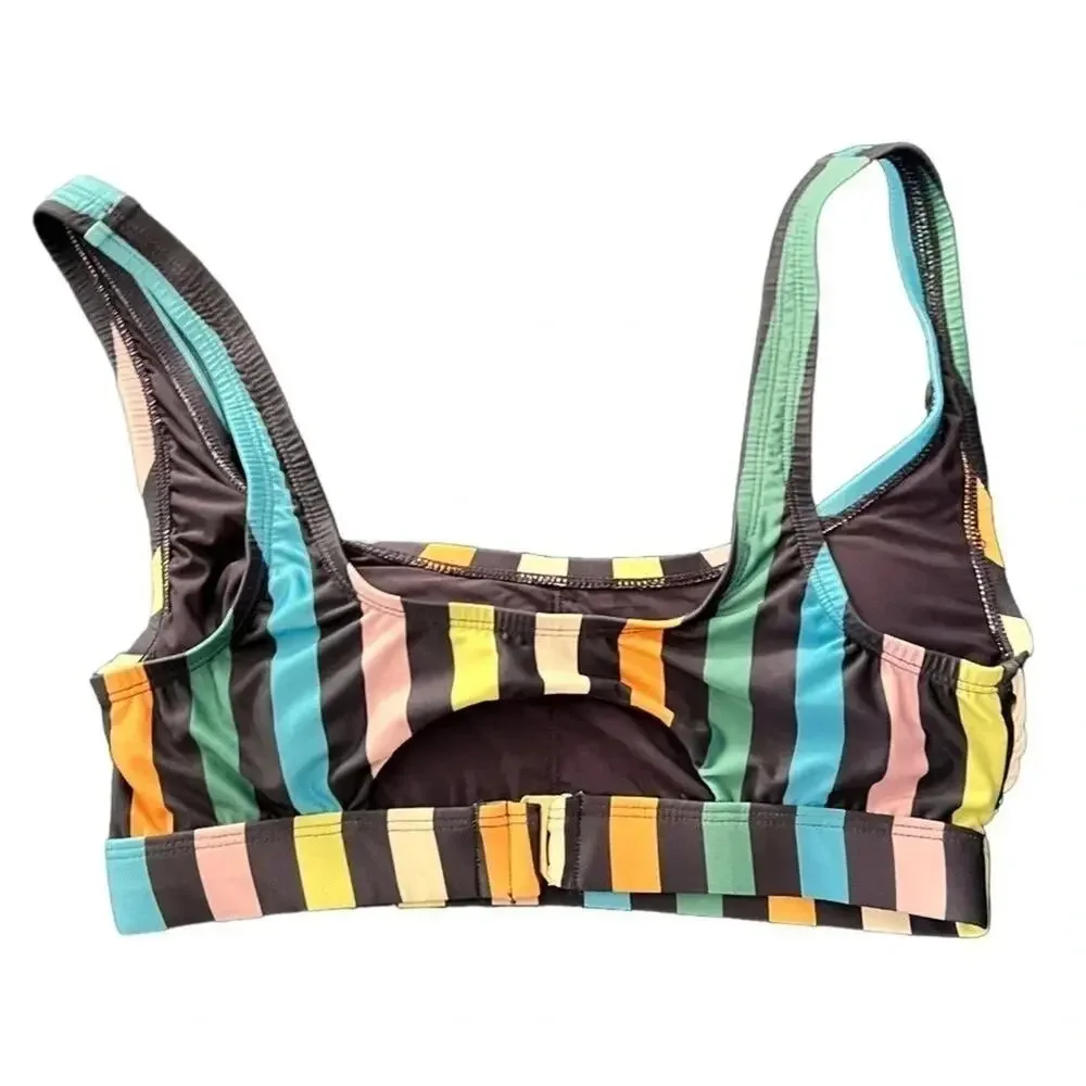 Modcloth Retro Striped High Waisted Bikini Set Swim Size S NWOT - Picture 6 of 8